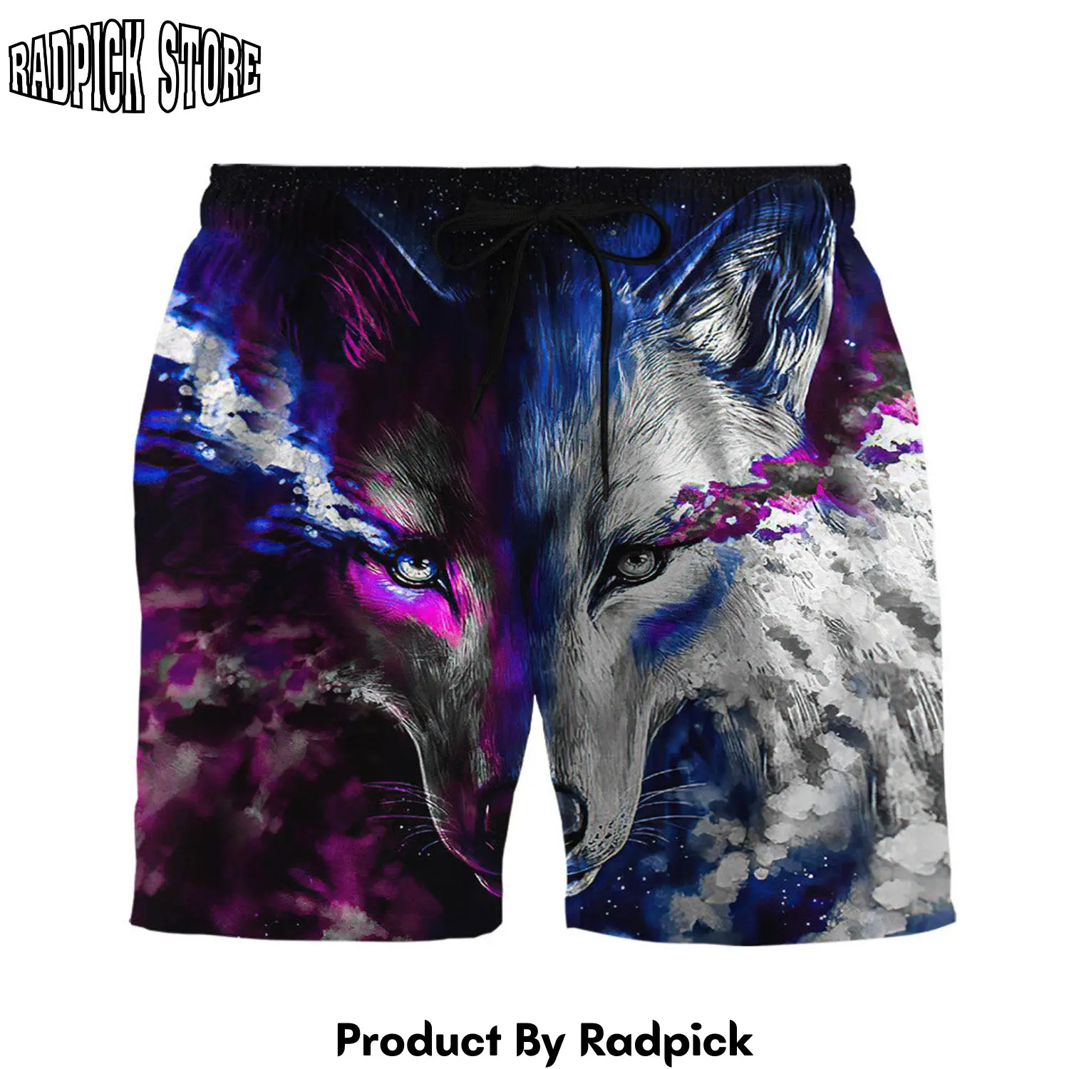 Radpick 3d fantasy wolf custom men short rp631534